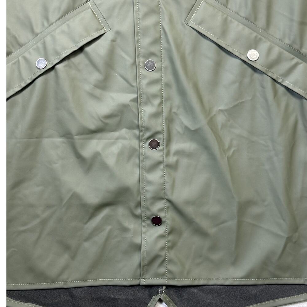 RAINS men's Waterproof Long Rain Jacket green Small $125 - Picture 4 of 11
